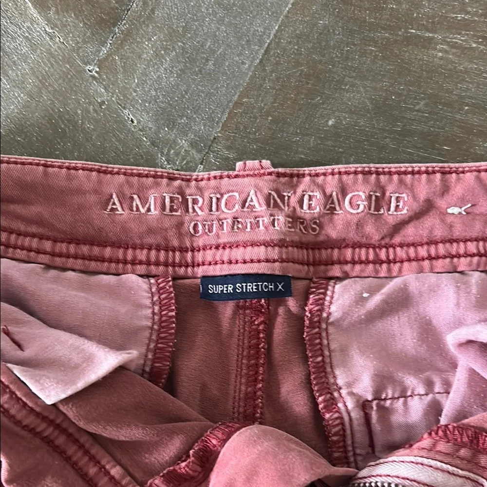 American Eagle Outfitters Pink Bermuda Shorts Cotton Blend - Picture 3 of 6
